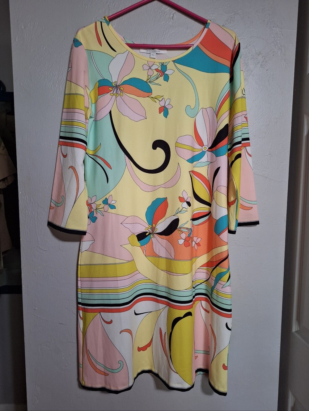 Jean Pierre Klifa Floral Multi-Color Shift Dress - Yellow & Pastel